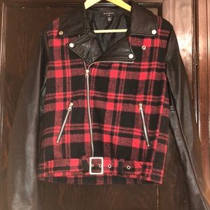 By Corpus Buffalo Check Plaid Motorcycle Jacket